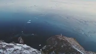 Calming natural winter landscape. Zen Visual and Audio