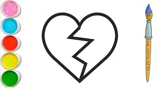 ❤️Нарисуйте милый и простой рисунок в форме разбитого сердца для детей начинающих и малышей шаг з...