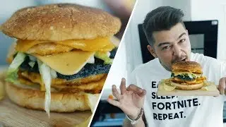Mein DOUBLE CHICKEN CHEESE BURGER!🍔 | Selfmade