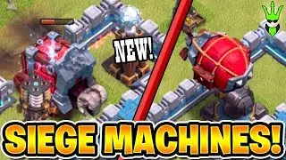 *NEW* SIEGE MACHINE GAMEPLAY - WALL WRECKER &  BATTLE BLIMP! - TH12 NEW FEATURE! - Clash of Clans