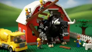 LEGO City Repair: Rebuilding the Farm Barn After a Rampaging Bull Attack 🐂