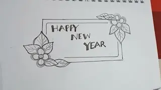 Happy New Year drawing 2026 easy step by step. 