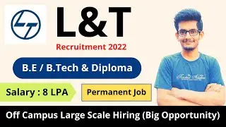 L&T Recruitment 2022 | B.E / B.Tech & Diploma | L&T Jobs 2022 | MNC Jobs | Job Vacancy 2022 #shorts