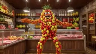 Butcher Fruits . AI Hallucinations with Music  #animation #meat #fruits #funny #ai