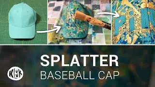 Splatter Painting Technique on Baseball Cap with Fabric Paints.