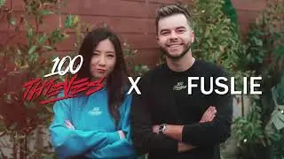 Fuslie (Leslie) Joins 100 Thieves Announcement !  Valkyrae Reacts