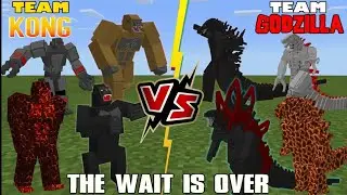 TEAM GODZILLA VS TEAM KONG IN MINECRAFT PE