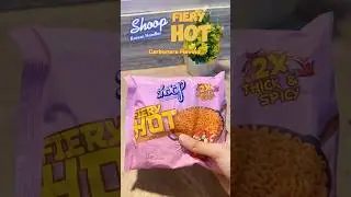 Trying Shoop Korean Noodles 🍜 | Fiery Hot Crabonara flavour