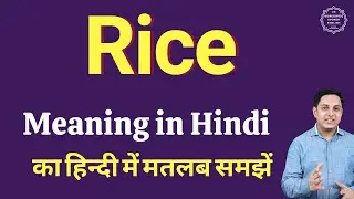 Rice meaning in Hindi | Rice ka kya matlab hota hai | daily use English words