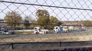 British truck racing, oil on track crash, brands hatch 7,11,2021