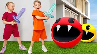 Alex spielt gegen Pacman in der Real Life | Spielherausforderung | Vania Mania DE