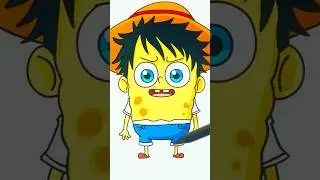 Monkey D Luffy X Spongebob |Fanart