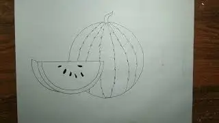 🍉 Watermelon Drawing ✏️ | Super Easy & Satisfying Art 💚 Easy Watermelon Drawing