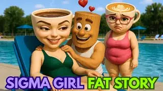 FAT SIGMA GIRL - Water Park Story | Ballerina Cappuccina Skinny Transformation [Sigma Boy Remix]