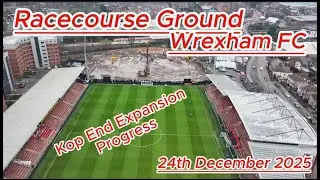 Racecourse Ground Wrexham FC - Kop End Expansion Progress - Latest News #djidrone #wrexhamfc