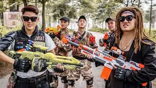 Игра LTT ​​Nerf War: Спецназ SEAL X Nerf Guns сражается с боссом, блокируя зону ракетами