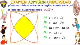 Examen Admisión a la Universidad UNI de Ingeniería Áreas de regiones sombreadas Solucionario