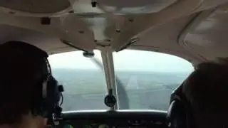 Final approach Runway 23 Cambridge Airport (EGSC) in Piper Warrior II (PA-28 161)