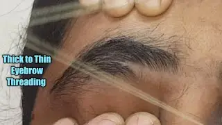 Thick to thin eyebrow threading/threading eyebrow/big eyebrow threading/eyebrow transformation