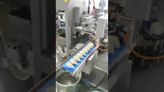 Small dumpling machine with whole shrimp stuffed. #shrimp dumpling