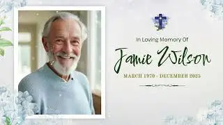 Free Beige Floral Funeral Memorial Obituary Photo Collage Slideshow Video Template-FlexClip