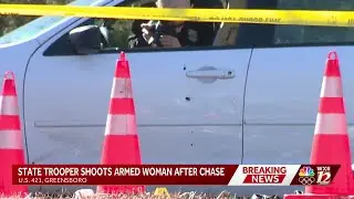 Woman hospitalized after shooting involving trooper in Greensboro