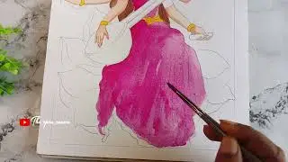 Easy Saraswati Mata Drawing ❤️🌸✨ Drawing for beginners 😍 #theopencanva