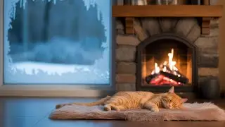 Raging Blizzard vs. Warm Fireplace ❄️🔥 Deep Sleep Ambience (Black Screen after 1 Hour)