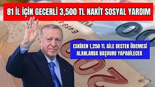 81 İL İ&Ccedil;İN GECERLİ NAKİT YARDIM ESKİDEN 1,250 TL AİLE DESTEK ALANLARDA BAŞVURU YAPABİLECEK