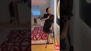 Женщина с ампутированной конечностью использует адаптивные костыли | #потеряконечности