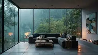 Soothing Deep Sleep Music + Soft Rain Sounds in Warm Bedroom with Calming Piano to Heal Your Mind