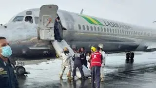 Laser Airlines Engine Fire Evacuation