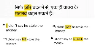 Sentence Stress | In Hindi | Learn English From Zero