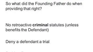 Criminal Law Constitutional Protections/Defenses Part 2
