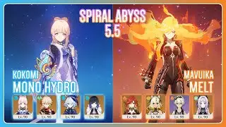 C0 Kokomi Mono Hydro & C0 Mavuika Melt | Spiral Abyss 5.5 | Genshin Impact