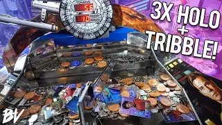 3X SHINY + TRIBBLE RARE CARD! - STAR TREK COIN PUSHER JACKPOT! | Brooks Holt