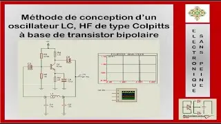 A55- Méthode de conception d’un oscillateur LC, HF de type Colpitts à base de transistor bipolaire