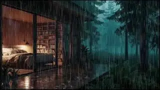 Soft Forest Cabin Rain at Night | Calm Rain Ambience to Help Insomnia and Relax Your Mind