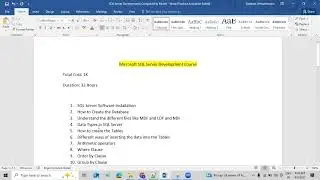 Scenario Based Training Program on SQL Server Development in Telugu