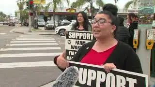 Demonstrators call on Newsom to approve farmworker union elections bill