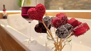 Rotweinkuchen Herz-Cakepops ❤️ Redwine Cakepops for Valentine's Day