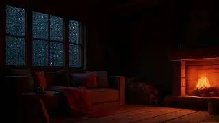 🌧️ Calm Rain + Fireplace 🔥 Fall Asleep Fast