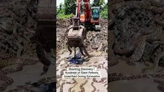 Shocking Discovery! Hundreds of Giant Pythons Unearthed During Excavation.