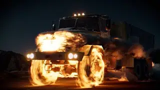 FLAMING TRUCK - Houdini #pyro #ghostrider #houdini