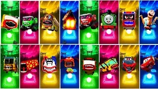 Bus Eater VS Thomas Train VS Tayo The Little Bus VS Car Eater Tiles Hop EDM #coffindance  #tileshop