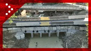 Meldola, ponte provvisorio completato in localit&agrave; Piandispino: le immagini dal drone