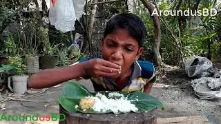 Village Food Rice Aloo Borta Vegetable Eating Village orphan Kids Tofayat