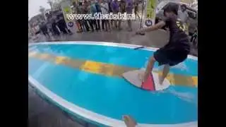 360 spin skimboarding trick.songkran skimfest 2015