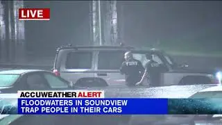 Ida floodwaters trap people in cars in the Bronx