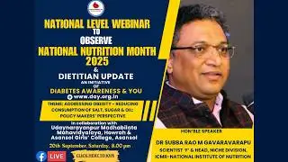 NATIONAL LEVEL WEBINAR I Reducing Consumption of Salt, Sugar & Oil: Policy Makers&rsquo; Perspective